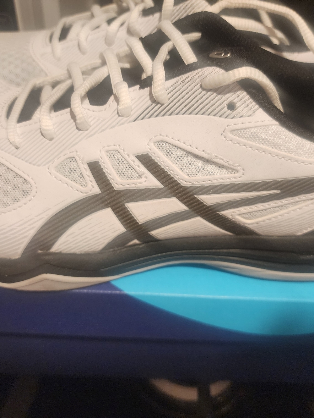 ASICS White Black Athletic Volleyball Shoes with black Accents